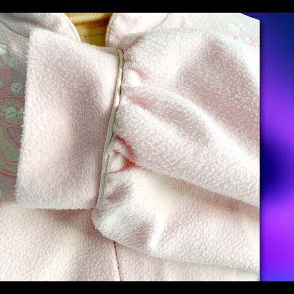 Vintage Christian Dior pink embroidered robe front zipper XS-S - Picture 10 of 12